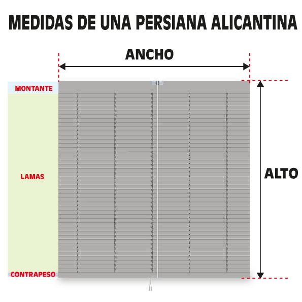 medidas de la persiana alicantina